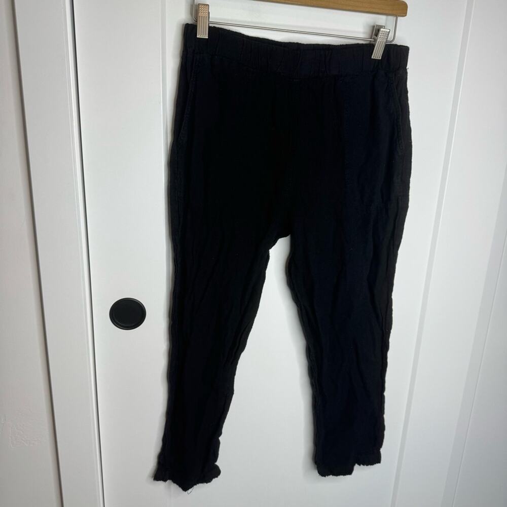 Cut Loose Black Cotton Linen Elastic Pull On Pants Size Large
